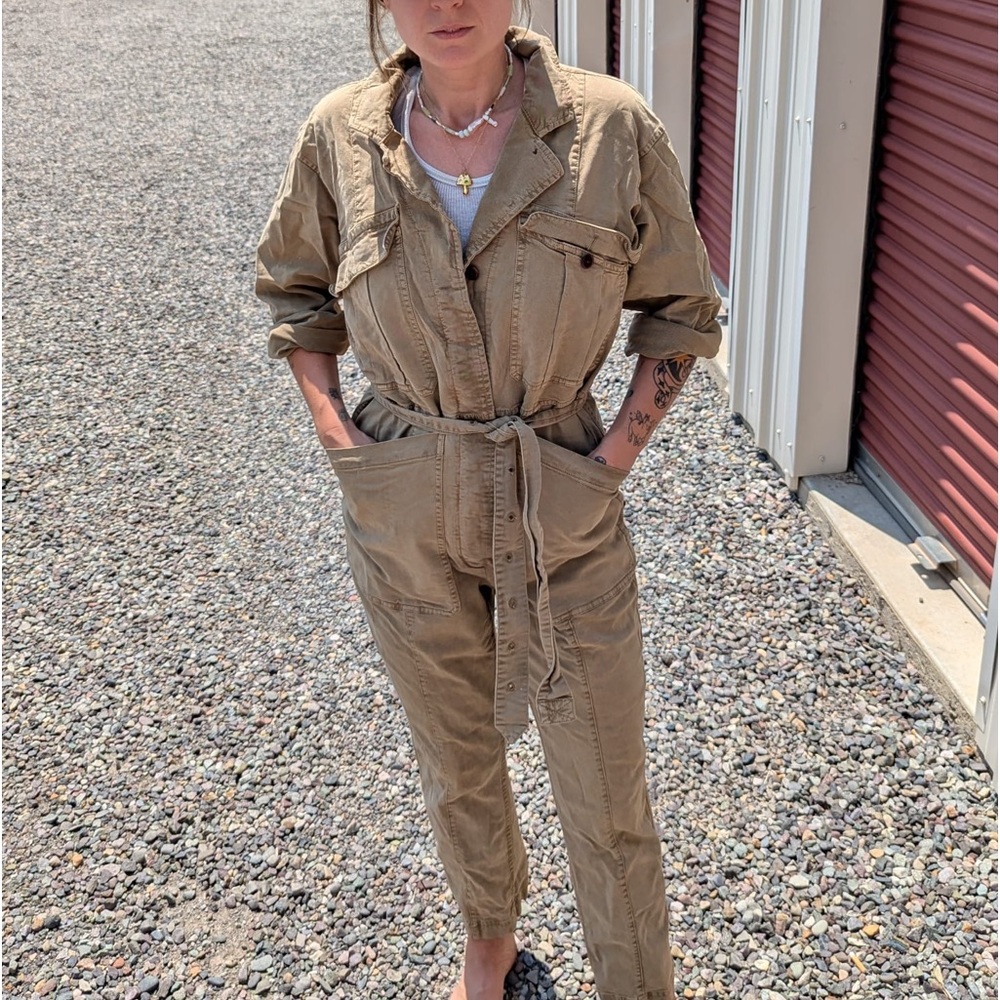 Alex Mill twill khaki jumpsuit